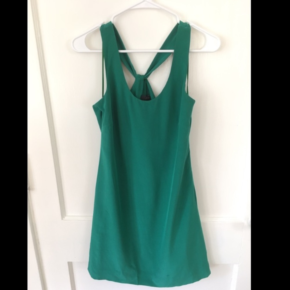 Green silk J.crew dress