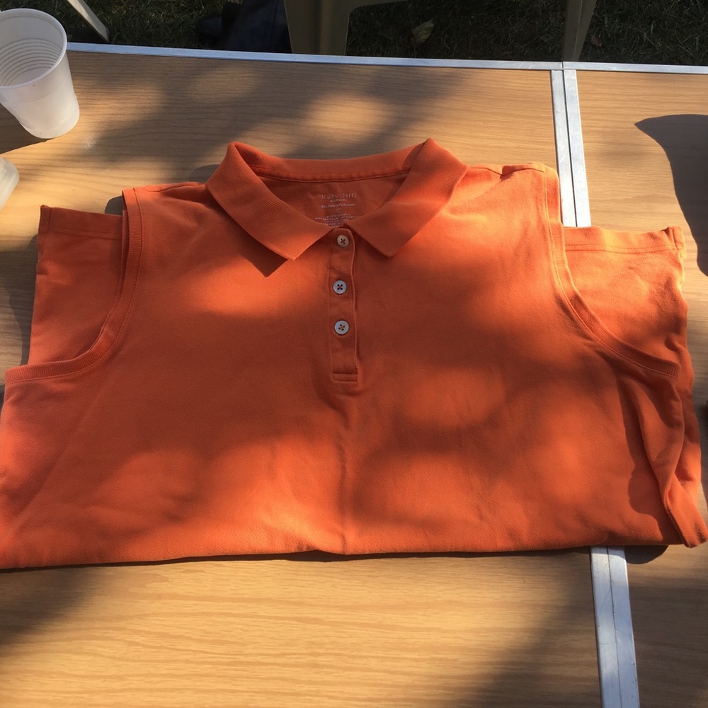Size XL Kate Hill Sleeveless Orange Polo
