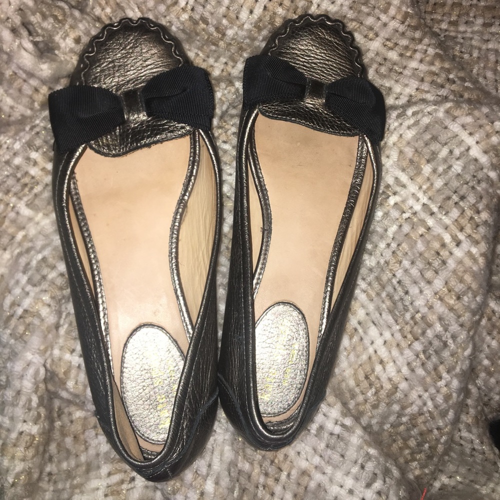 Kate Spade metallic flats with bow