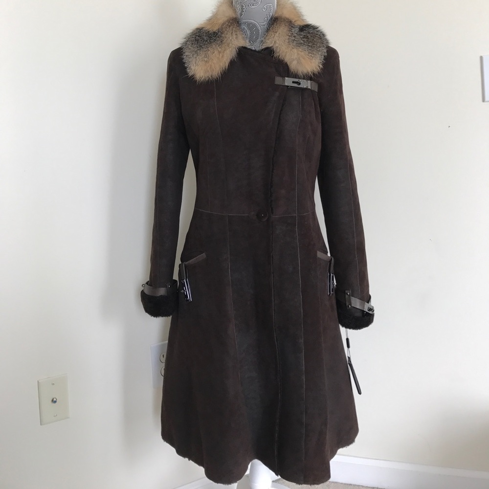 Gorgeous Rizal designer leather fur coat