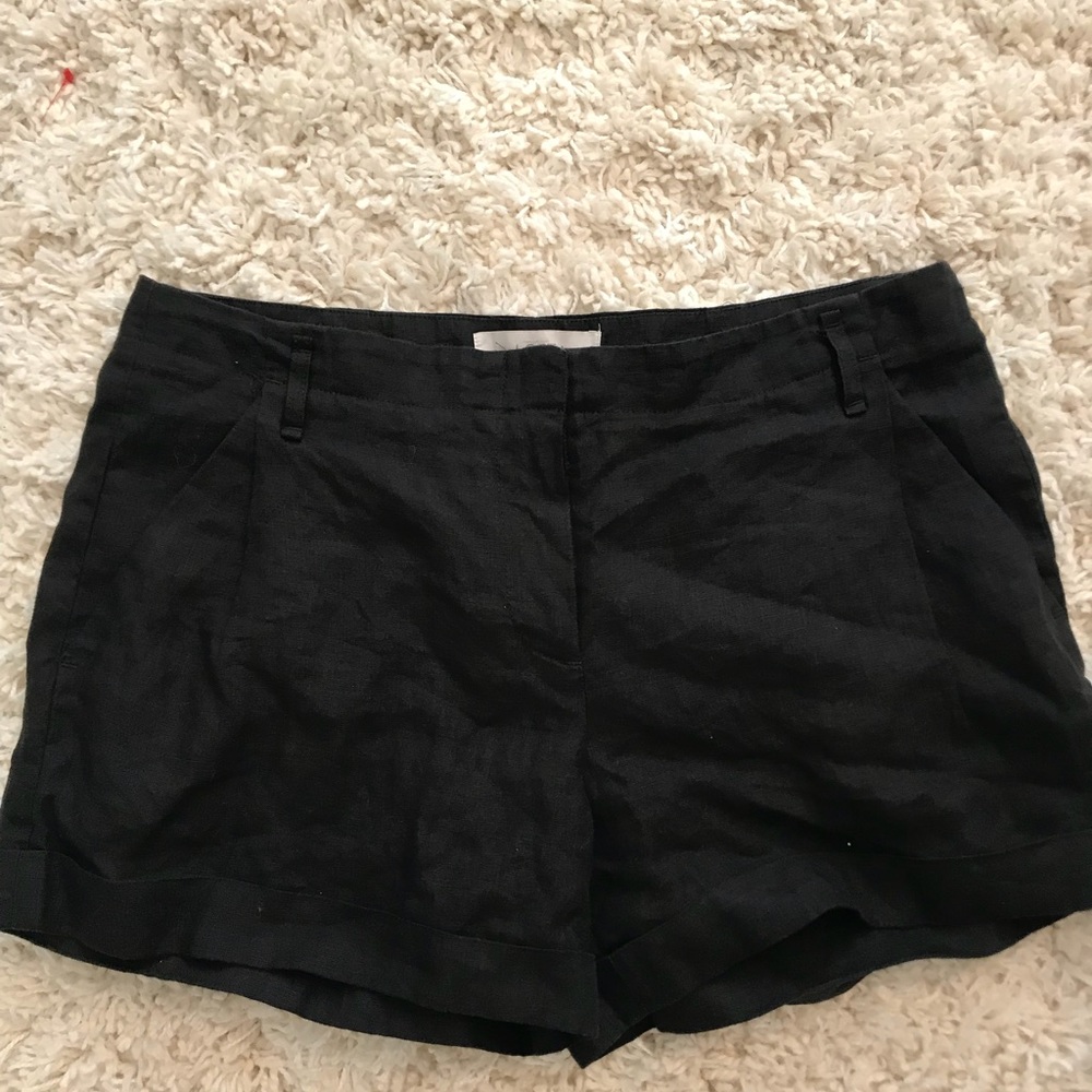 Loft black linen shorts