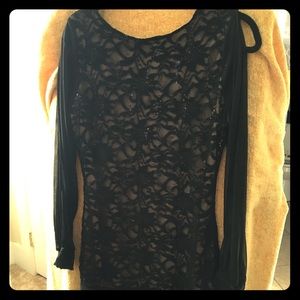 Black lace overlay dress