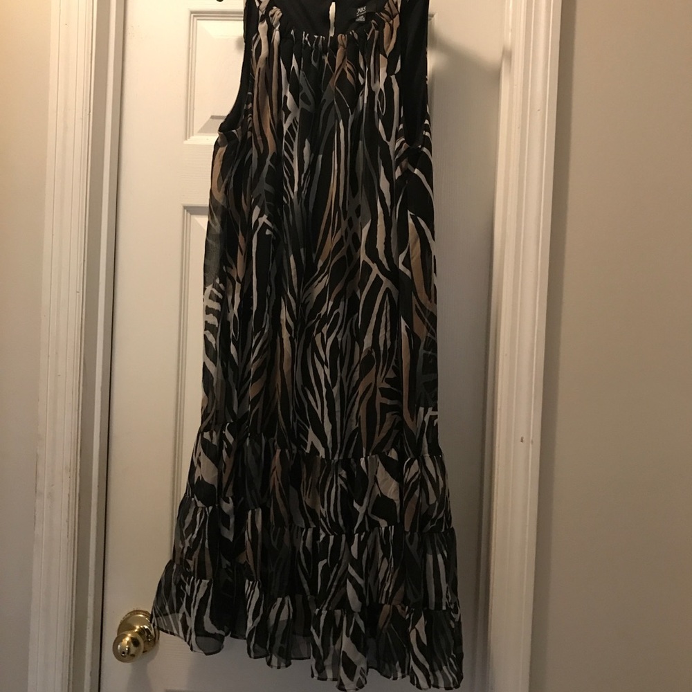 Safari print halter swing dress