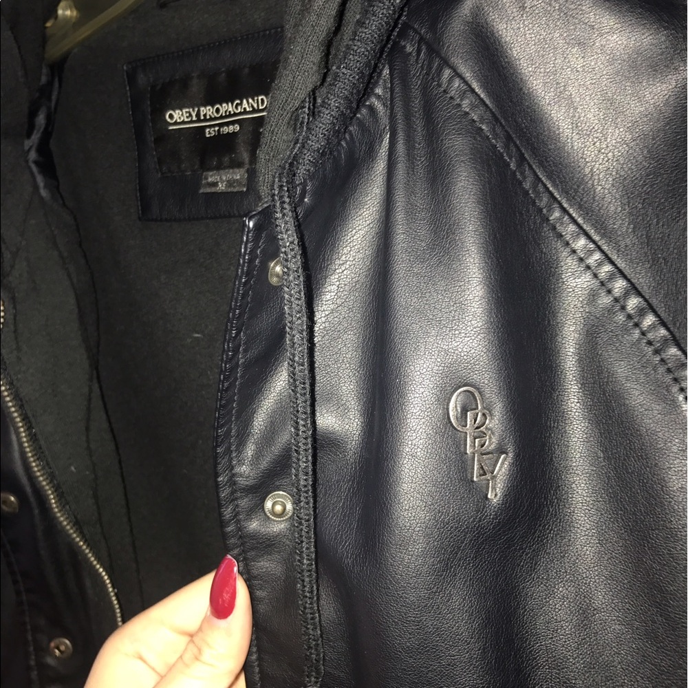 Obey leather jacket
