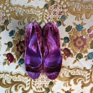 Gianni Bini crushed velvet Heel in Amethyst Purple