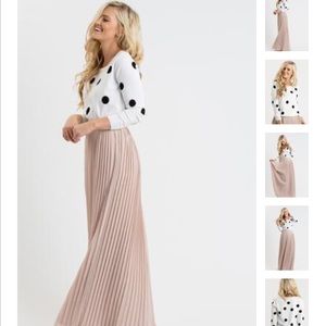 Morning Lavender white and black polka dot sweater