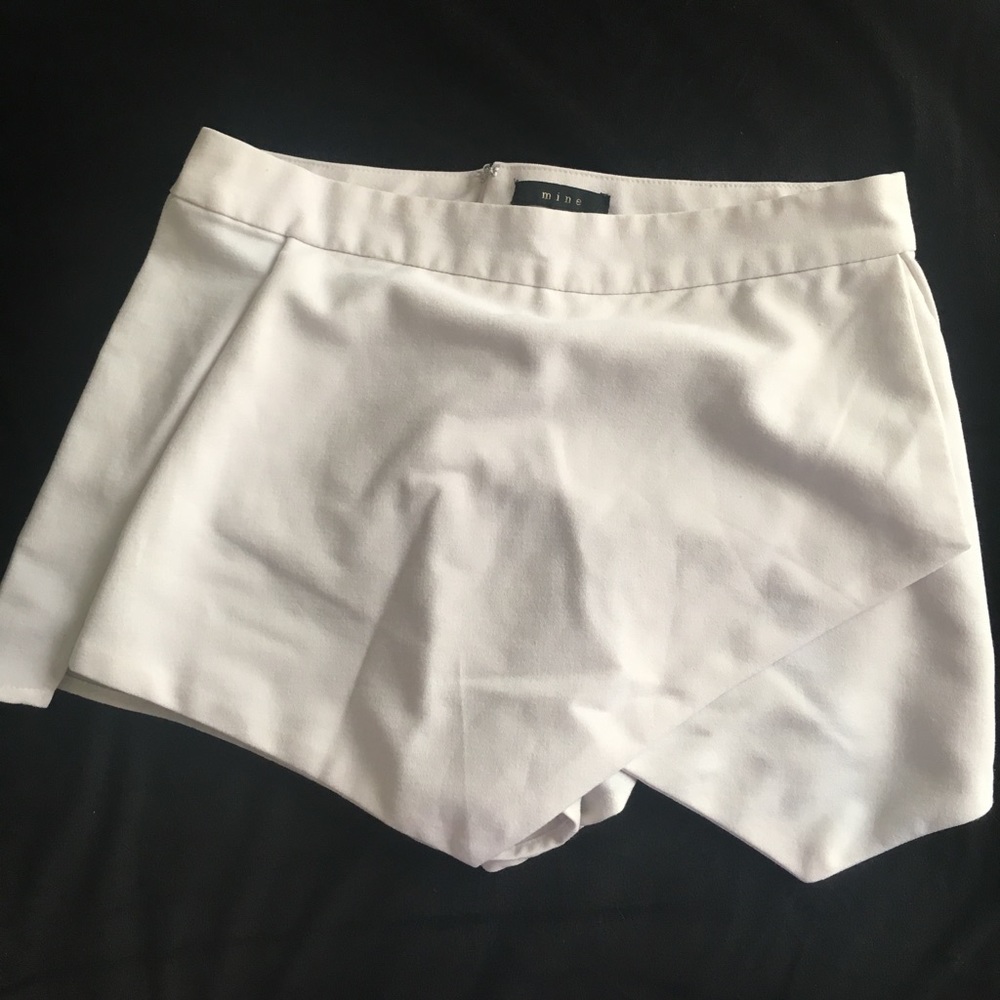White shorts with front layers