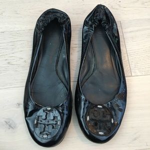 Black patent leather flats