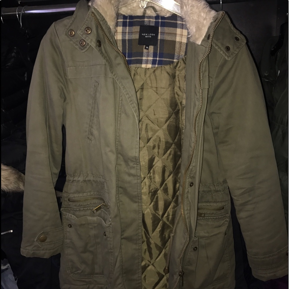 Olive green winter coat