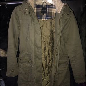 Olive green winter coat