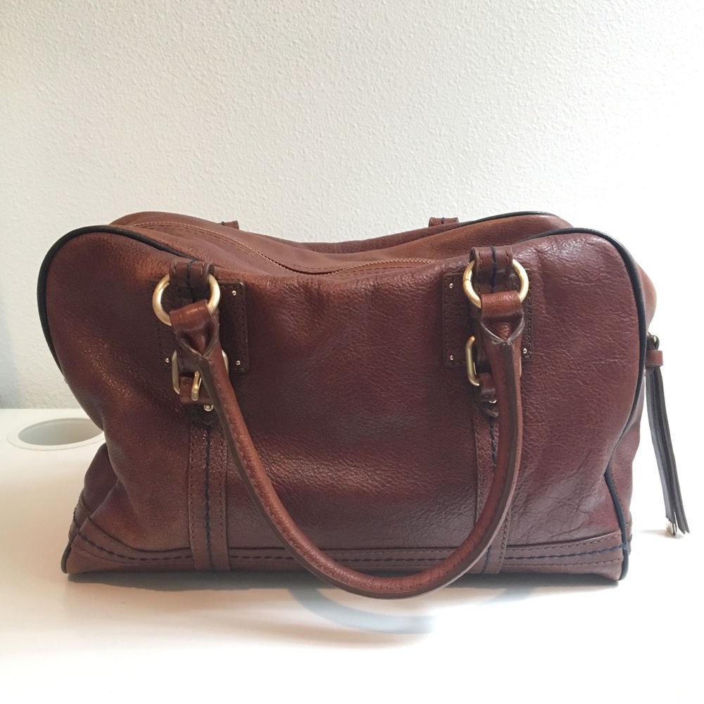 Schuler and Sons Cognac Leather Satchel Purse