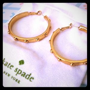Kate spade gold studded hoops