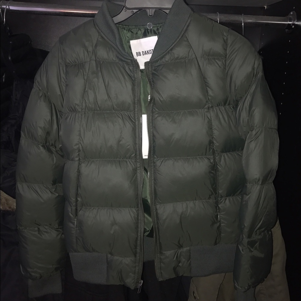 Forest green puffer/bomber jacket