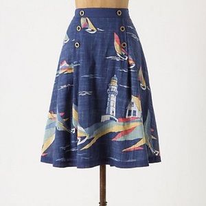 Anthropologie Nautical A-Line Skirt | Size 0