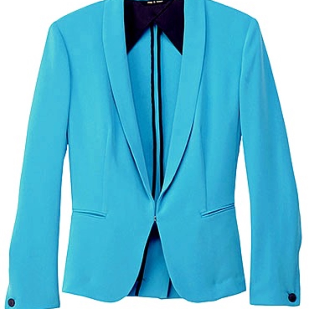 NWOT Rag & Bone Silver Tuxedo Blazer "Sky Blue"