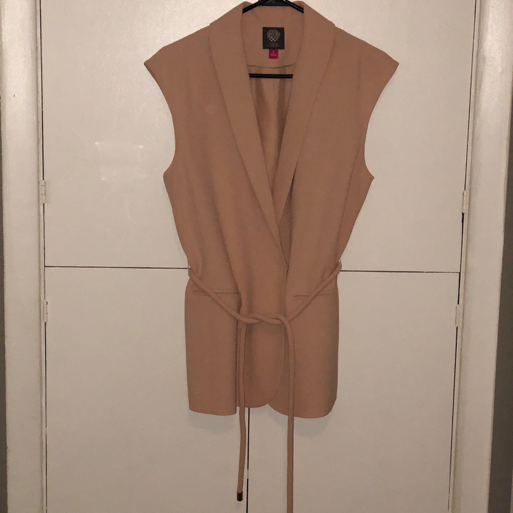 Vince Camuto Belted Vest, blush/cream color