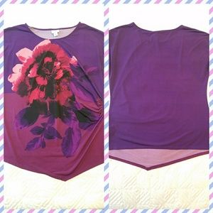 Jaclyn Smith floral pink and purple top XL