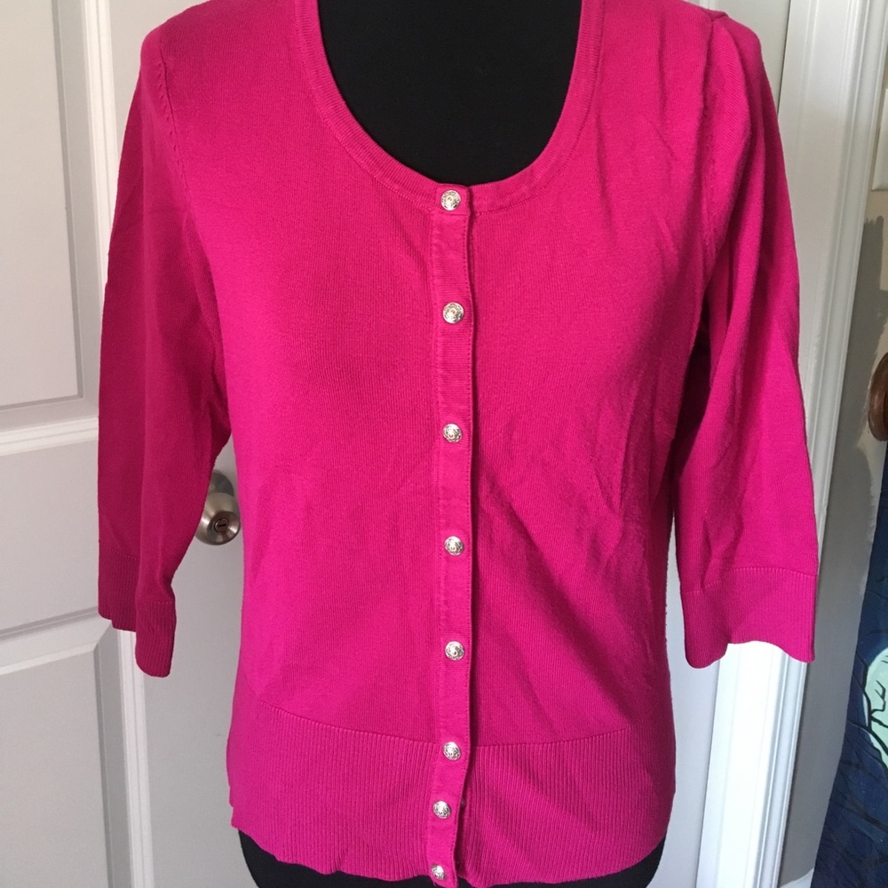 WHBM Hot Oink Short Cardi with snaps