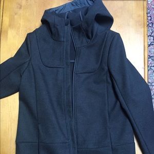 Long black tweed like Lululemon coat