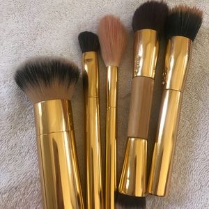 Set of 5 Tarte gold handle face brushes gently use