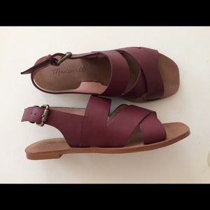 Madewell maroon thick strap sandals