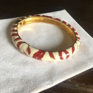 Kenneth Jay Lane red zebra enamel bangle