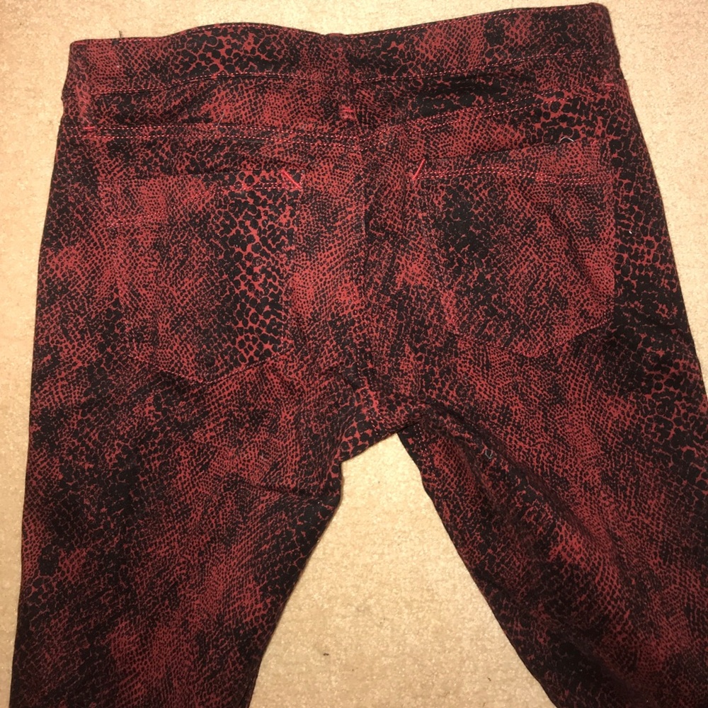 Express, red, patterned pants - Picture 3 of 3