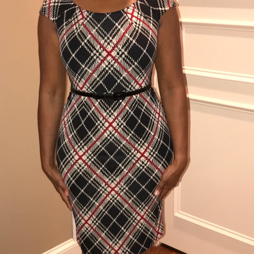 David Meister polyester and spandex work dress