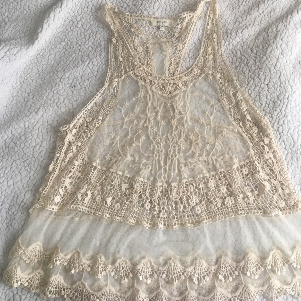 Lace cream top