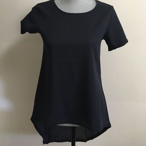 Size S - high low black top: new without tags