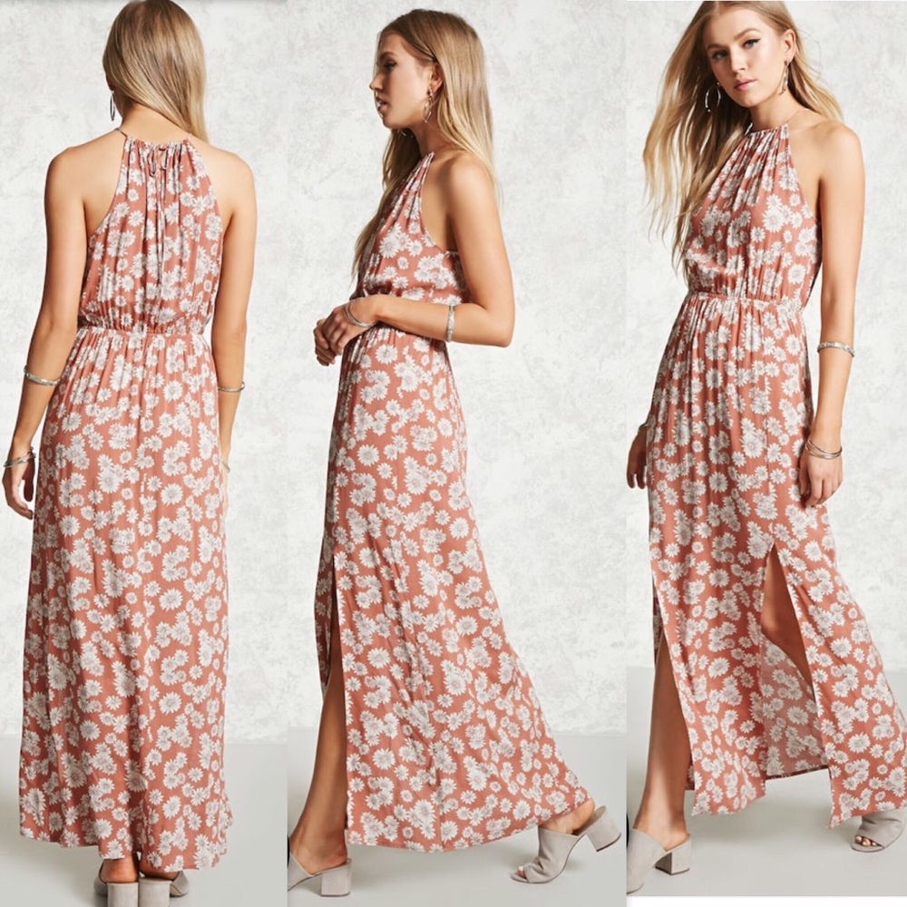 Floral M-Slit Maxi Dress