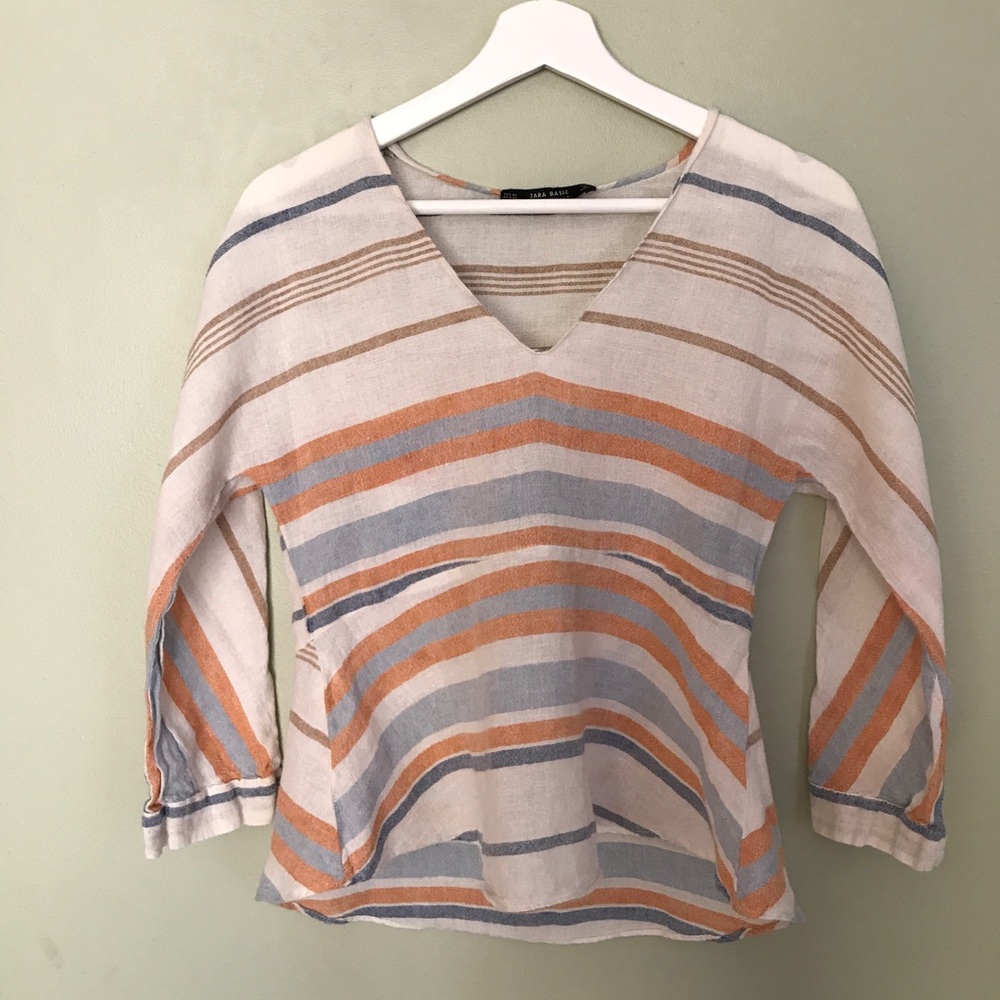 Zara stripped cotton top