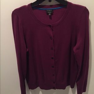 Rich plum color, Pima cotton cardigan