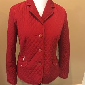 Talbots beautiful red quilted jacket