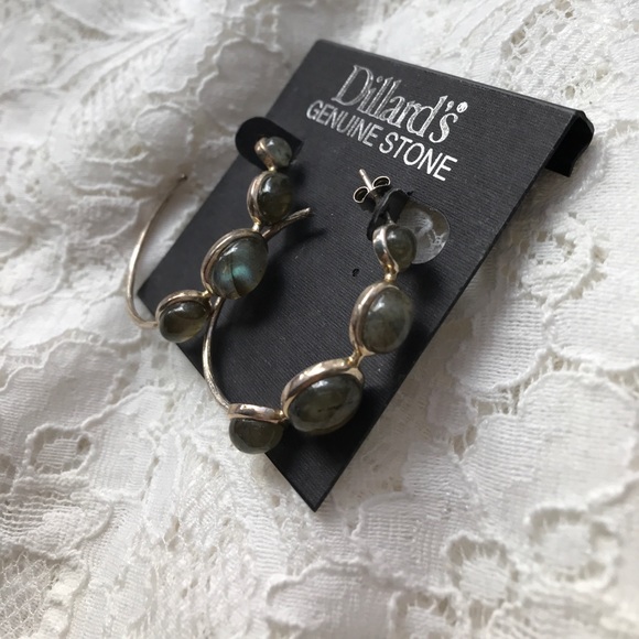 Genuine stones hoop earring - Picture 1 of 5