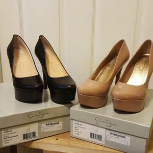 SEXY BLACK ( AND NUDE POINTED CLOSED TOE SLIP ONS
