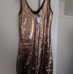Gold sequin dress