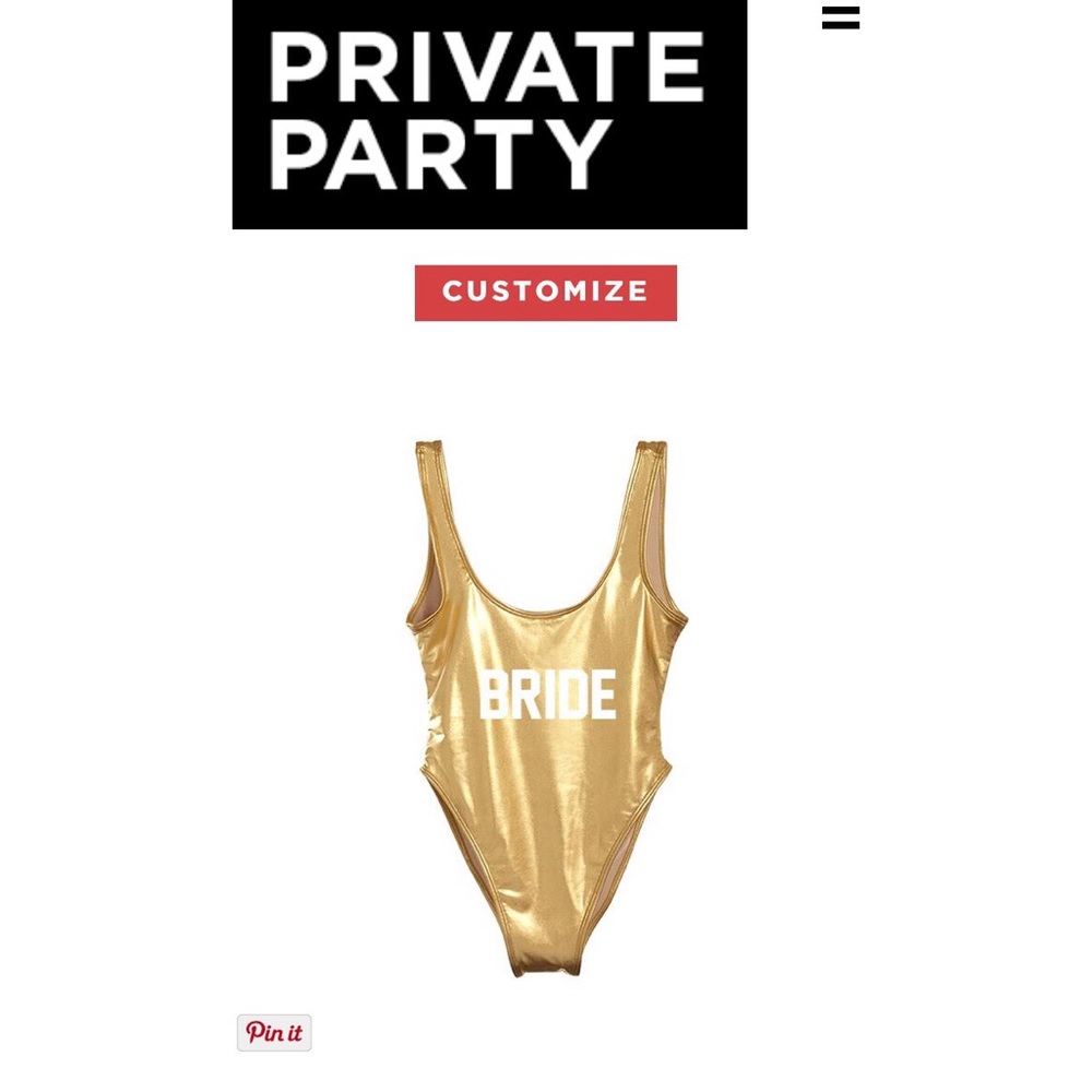 Private Party Metallic Gold Bride Swimsuit