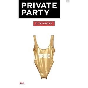 Private Party Metallic Gold Bride Swimsuit