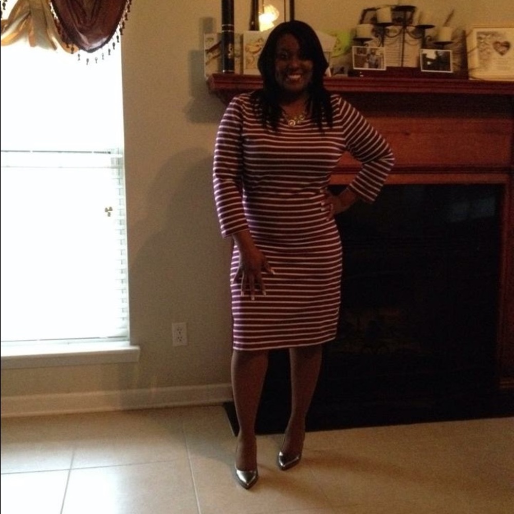 Old Navy purple and white striped dress