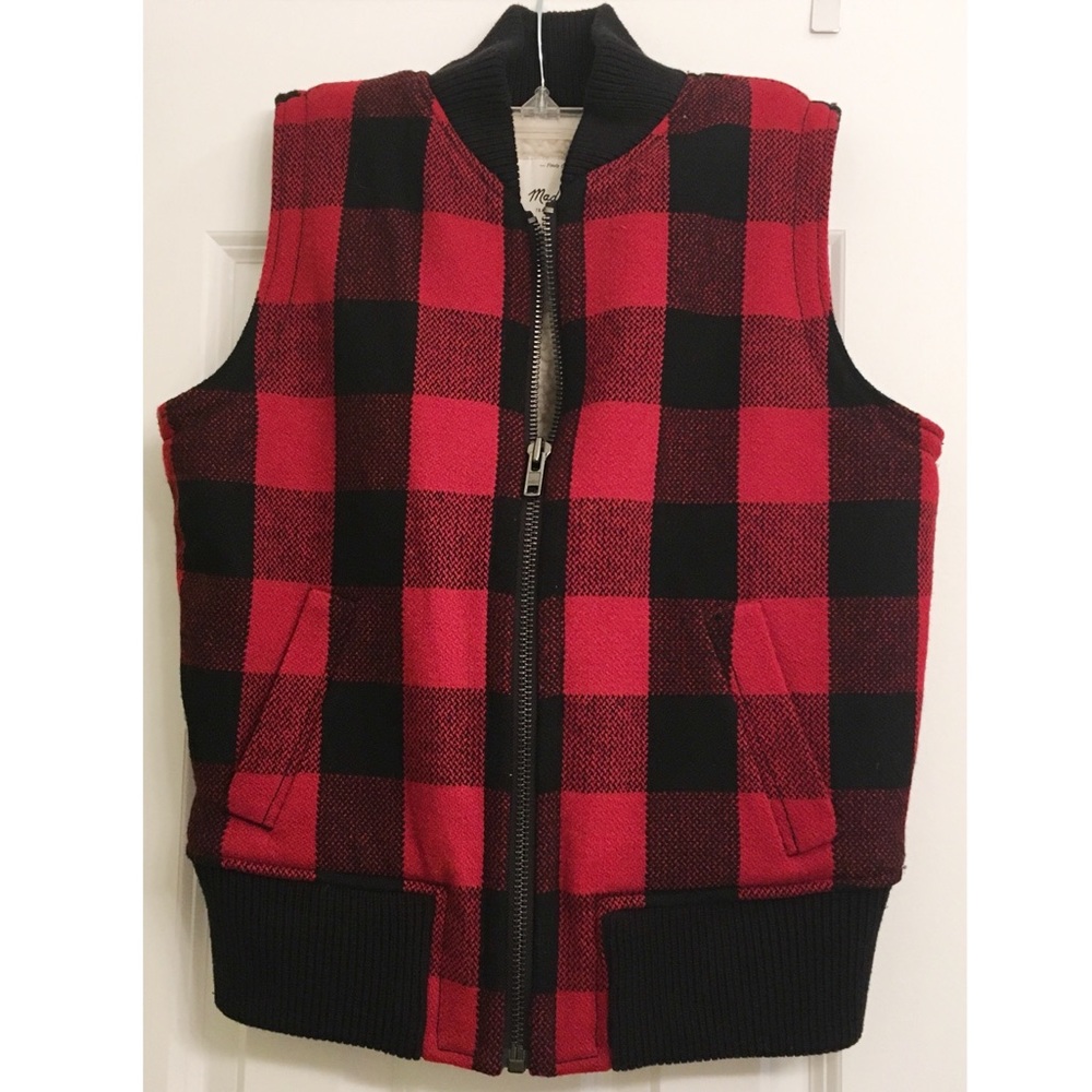 Madewell Plaid Vest Size Small