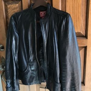 Lucky medium black moto leather jacket