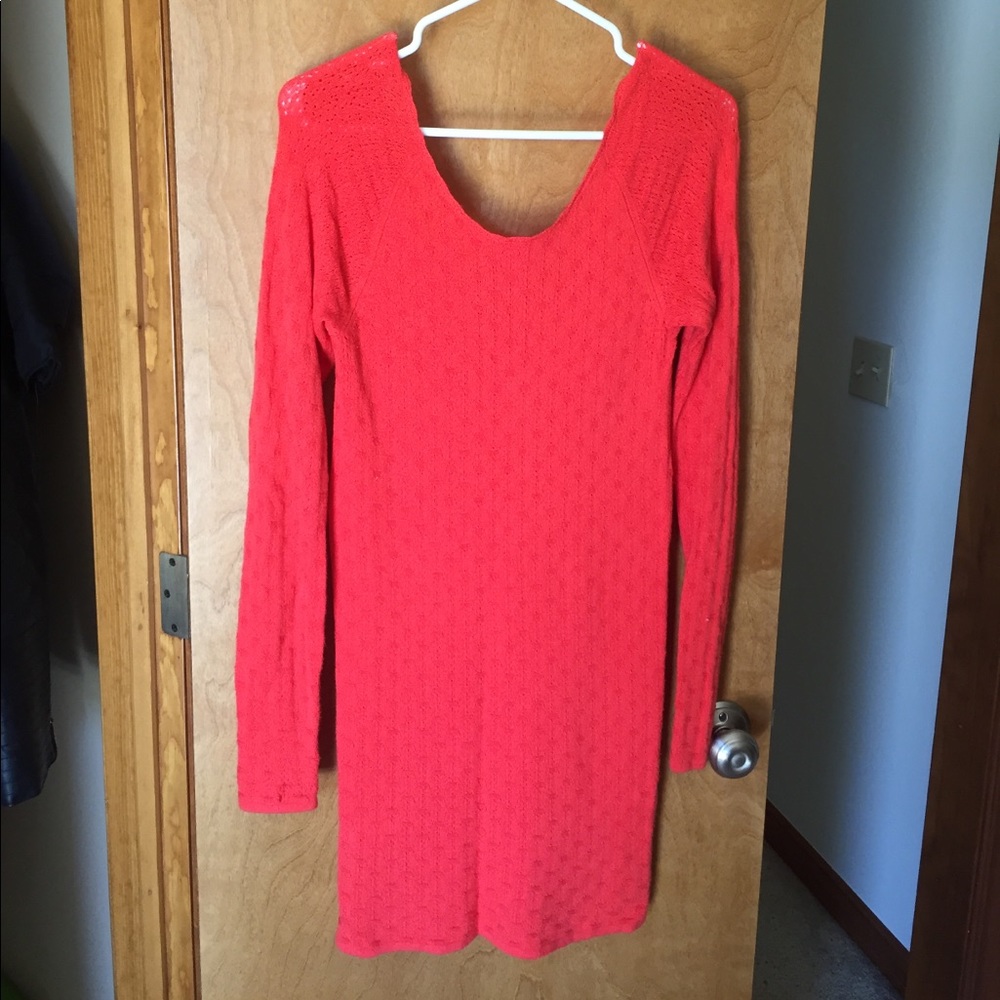 3/$30 Free People Orange Tunic. Worn Once!
