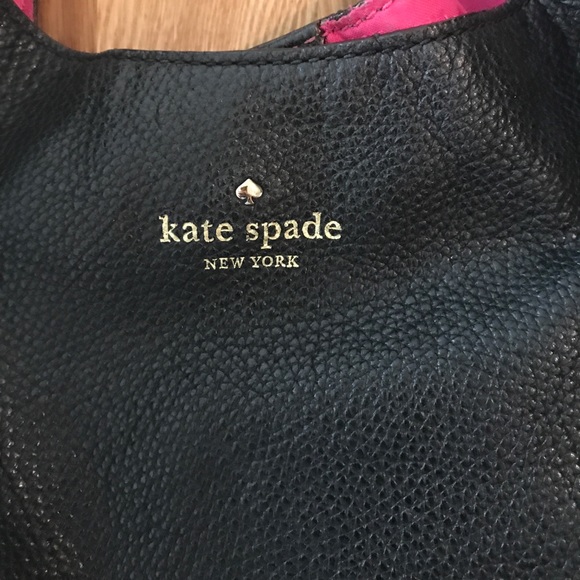 Black leather Kate Spade hand bag. - Picture 2 of 4