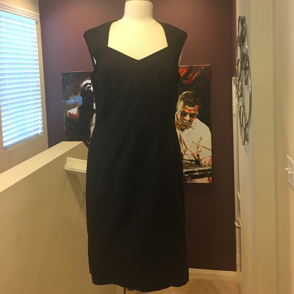 WHBM Black Sheath Lined Dress