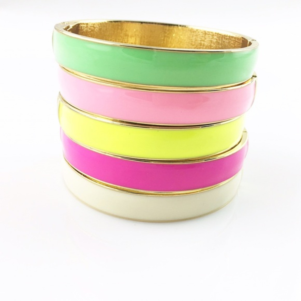 5 Stackable enamel bracelets