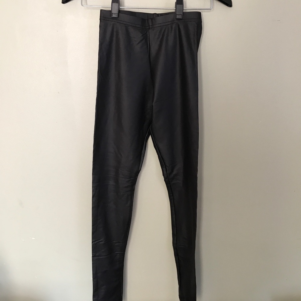 American Apparel metallic (leather-look) leggings