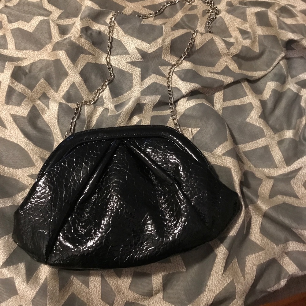 Black Snakeskin Patten Leather Bag