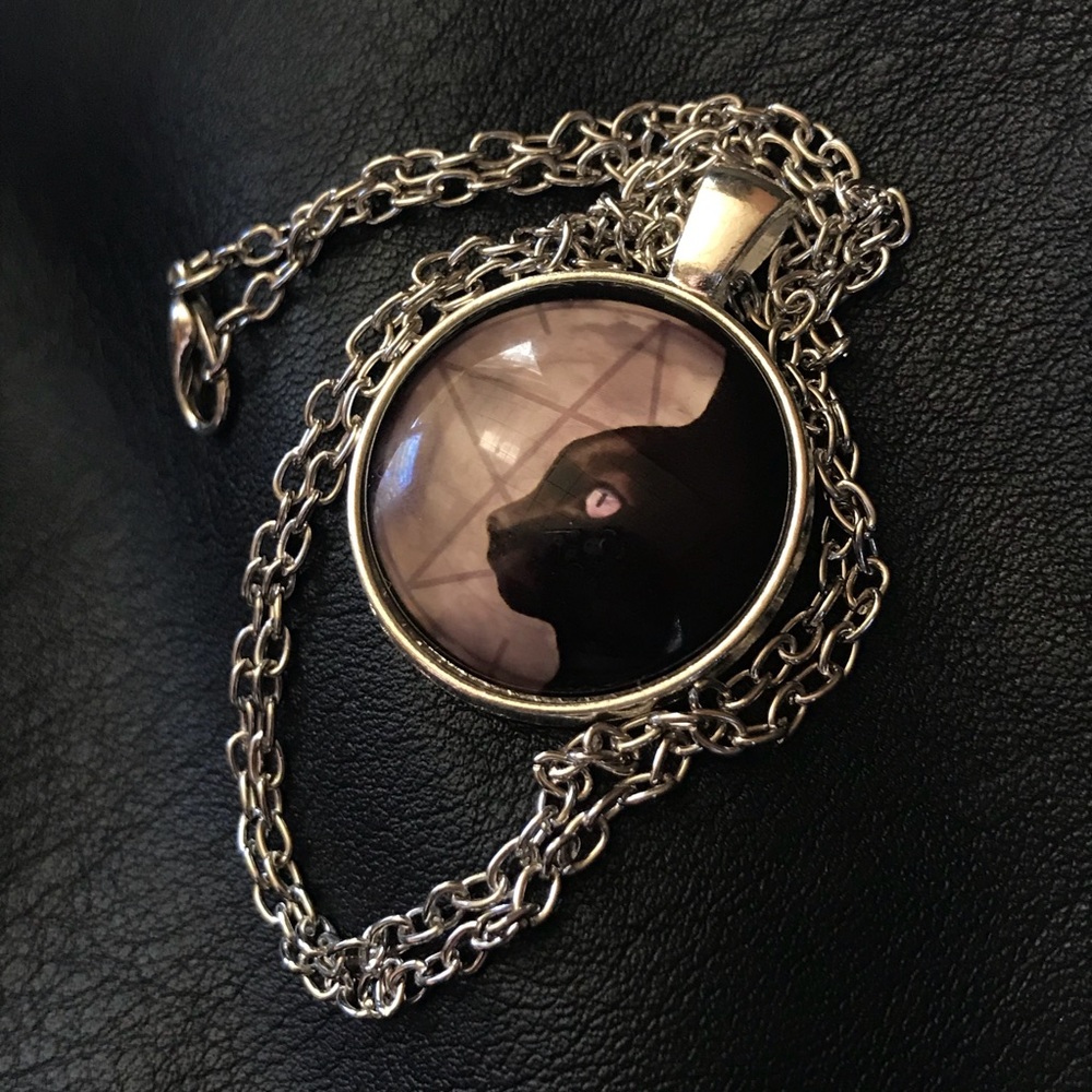 Black Cat Pentacle Necklace