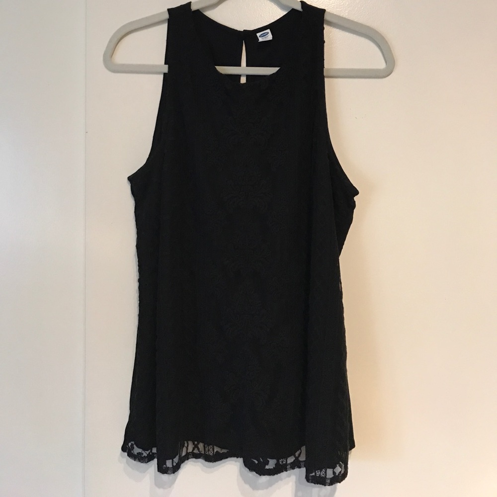Black Lace Top (size L) Old Navy